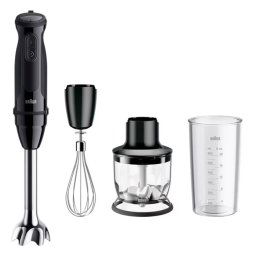 Mixer vertical Braun MQ50202M, 1000 W, 21 trepte viteza, Functie Turbo, Tocator 350 ml, Tel, Pahar gradat 600 ml, Negru