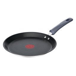 Tigaie pentru clatite Tefal Daily Cook, 25 cm, inductie, invelis antiaderent din titan, maner nituit, indicator Thermo-Signal, argintiu / negru