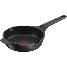 Tigaie Tefal Robusto, 20 cm, inductie, invelis antiaderent din titan, aluminiu turnat, indicator Thermo-Signal, margini turnare, maner lateral integrat, negru