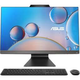 Sistem All-In-One PC ASUS M3702, 27 inch Full HD IPS, Procesor AMD Ryzen 5 7520U 2.8GHz, 8GB RAM, 256GB SSD, AMD Radeon 610M, Camera Web, Windows 11 Pro Education, Negru