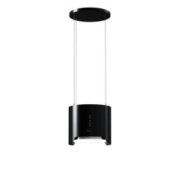 Hota de insula Globalo Arenoflow, 39 cm latime, buton de control Soft Touch cu afisaj LED, interval de viteza 3 trepte, capacitate maxima de absortie 365 m3/h, Neagra