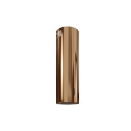 Hota cilindrica de insula Globalo Calmio Isola 39.1 Caramel Gold, clasa energetica B, 39 cm latime, control electronic, taste Soft-Touch cu display LCD, interval de viteza 3 si boost, capacitate maxima de absortie 570 mc/h