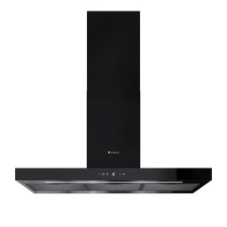Hota de insula GLOBALO LONATIO ISOLA 90.2, clasa energetica B, iluminare LED, 54 cm latime, 90 cm lungime, control touch screen, interval de viteza 3 si boost, Putere absortie 610 mc/h, Volum min. 45 dB, Neagra