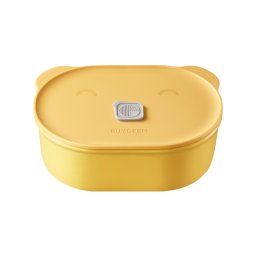 Cutie pentru pranz ceramica Buydeem CT3007-MY, 500 ml, 19.5x11x16.5 cm, Rezistenta la căldura pana la 230°C, Compatibila cuptor si cuptor cu microunde, Galben