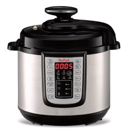 Multicooker Tefal CY505EE0, 5.8 litri, 1200 W, 25 programe, timer, control electronic, negru-inox