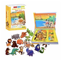 Carte cu Puzzle Magnetic Animale Salbatice