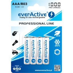 Set de 4 Acumulatori EverActive Ni-MH R03 / AAA 1000 mAh