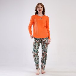 Pijama Damă din Bumbac 100% Vienetta, Model 'Be the Change' Energie și Optimism