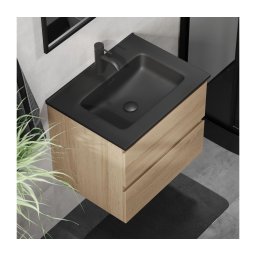 Dulap pentru baie cu lavoar KENWOOD, 61 cm, stejar/negru