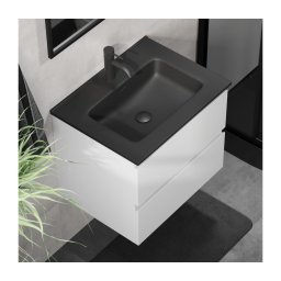 Corp de baie KENWOOD cu lavoar 61x52x45 cm alb/negru