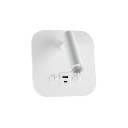 Aplică LED de perete cu port USB, 8W, 230V, 3000K, alb