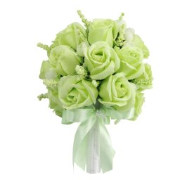 Buchet de mireasă cu flori de săpun, verde - ILIF510005