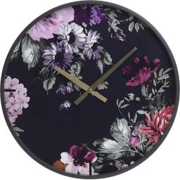 Ceas de perete lemn Flowers Black