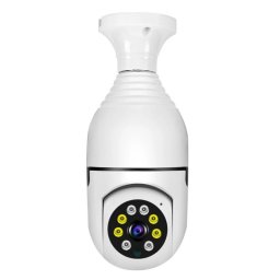 Camera de supraveghere HD tip bec STAR V380 Pro Alb, 2MP, Soclu E27, Panoramic 360 , Night Vision, WIFI, Sunet bidirectional, Auto tracking