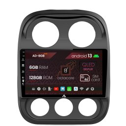 Navigatie Jeep Compass (2009-2016), Android 13, B-Octacore 6GB RAM + 128GB ROM, 10.1 Inch - AD-BGB10006+AD-BGRKIT284
