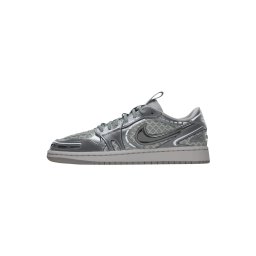 Jordan Sneaker low 'AIR JORDAN 1' gri / argintiu / alb