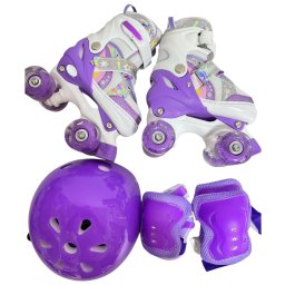 Role copii R01 cu 4 roti cu lumini, masuri reglabile 27 - 30, mov, XS