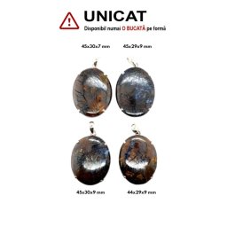 Pandantiv Opal Bolovan cu Argint 925 de Forma Ovala - 35 x 20 x 7-8 mm - 1 Buc