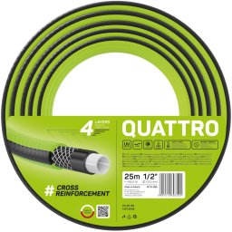 furtun pentru gradina cellfast quattro cu 4 straturi, 1 2 , armat, 25m, protectie uv