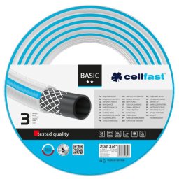 furtun pentru gradina cellfast basic cu 3 straturi, 3 4 , armat, 20m, protectie uv