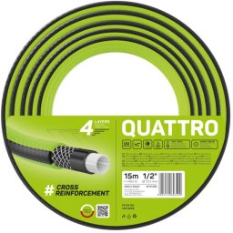 furtun pentru gradina cellfast quattro cu 4 straturi, 1 2 , armat, 15m, protectie uv