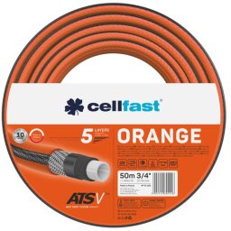 furtun pentru gradina cellfast orange cu 5 straturi, 3 4 , armat, 50m, protectie uv, antirasucire