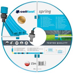 furtun pentru irigare cellfast spring 1 2 , lungime 15m, trei tuburi, duze pentru irigare