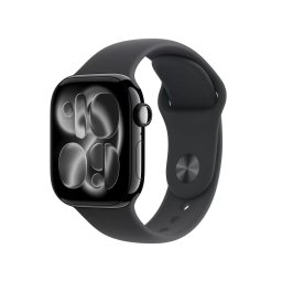 Smartwatch Apple Watch 11 GPS + Cellular, 42mm, Carcasa Jet Black Aluminium, Bratara Black Sport Band - S/M