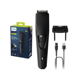 Aparat de tuns barba PHILIPS Seria 3000 BT3234/15, Lame din otel inoxidabil cu ascutire automata, 0.5-10mm, Utilizare fara fir, 60 min, Negru, L x A x I (mm) 71x142x225