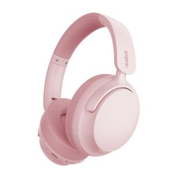 Niceboy Stellar - Căști wireless cu microfon, anulare activă a zgomotului (ANC), baterie 400 mAh, IPX4, roz