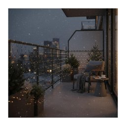 Brilagi - Perdea luminoasă LED pentru exterior, 160 LED, 7 x 2 m, IP44, alb cald