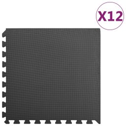Gossi saltele de exercitii, 12 buc., negru, 4,32 m2, spuma eva