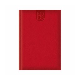 Agenda A5 datata zilnic Dakota, hartie ivory, coperta rosie