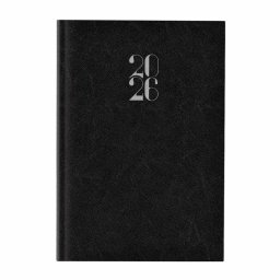 Agenda A5 datata zilnic Arti Lux, hartie ivory, coperta neagra