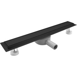 Rigola dus liniara SaniteModar, 110 cm, otel inoxidabil 304, negru, cu sifon 360 , picioare reglabile, panou 2-in-1 tile insert