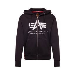 ALPHA INDUSTRIES Hanorac negru / alb