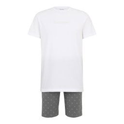Calvin Klein Underwear Pijama scurtă crem / gri închis / alb