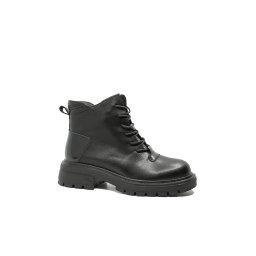 Ghete ankle Pass Collection din piele naturală negre, cu platformă OTR50013-40 EU