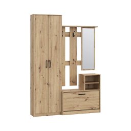 Panou pentru hol KAVI cu oglindă, stejar artisan
