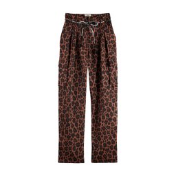 SCOTCH & SODA Pantaloni Faye High-Rise Tapered Leg Satin Cargo ULH01016F 297 peace leopard