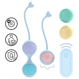 Loveline - set bile geisha vibratoare - reglabil - albastru