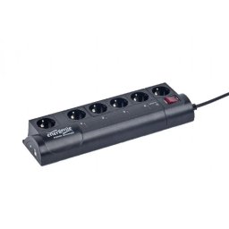 PRELUNGITOR inteligent GEMBIRD, Schuko x 6, conectare prin Schuko (T), cablu 1.5 m, 10 A, protectie supratensiune, protectie copii, negru, EG-PMS2 (timbru verde 0.18 lei)