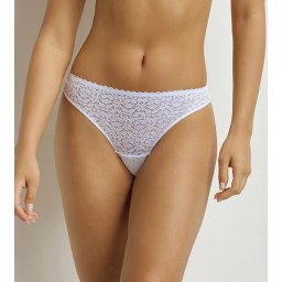 DIM DAILY DENTELLE THONG - Women's lace thong - white
