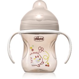 Chicco Training Cup 6m+ cană pentru antrenament cu mânere Grey 200 ml