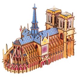 Macheta 3D din lemn Catedrala Notre Dame de Paris, 216 piese