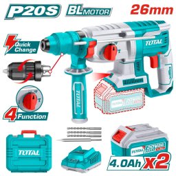 TOTAL - CIOCAN ROTOPERCUTOR - 2J - LI-ION - 20V -MOTOR FARA PERII CU ACUMULATOR SI ACCESORII