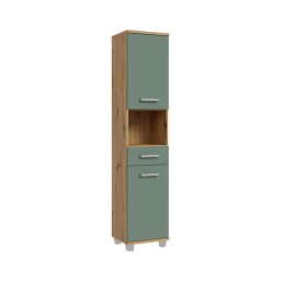 Dulap de baie VENOM, verde/stejar artisan