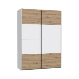 Dulap KARO 150x210 cm, alb/stejar Artisan