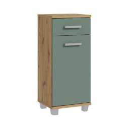 Dulap de baie VENOM, verde / stejar Artisan