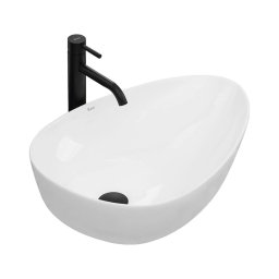 REA-U8536 - Lavoar pe blat GRETA 39x56 cm, ceramică, alb lucios